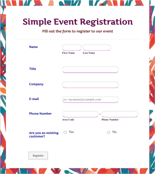 Simple Event Registration Form Template