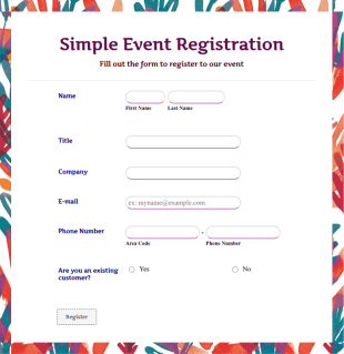 Simple Event Registration Form Template
