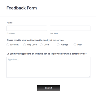 Simple Feedback Form Template