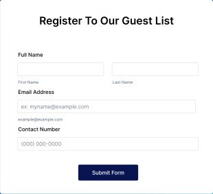 Simple Guest List Form Template