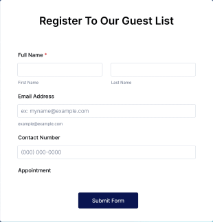 Simple Guest List Form Template