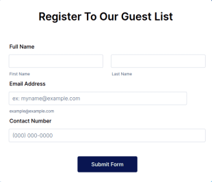 Simple Guest List Form Template