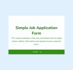 Simple Job Application Form Template
