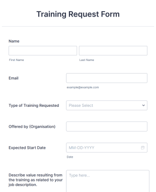 Simple Training Request Form Template