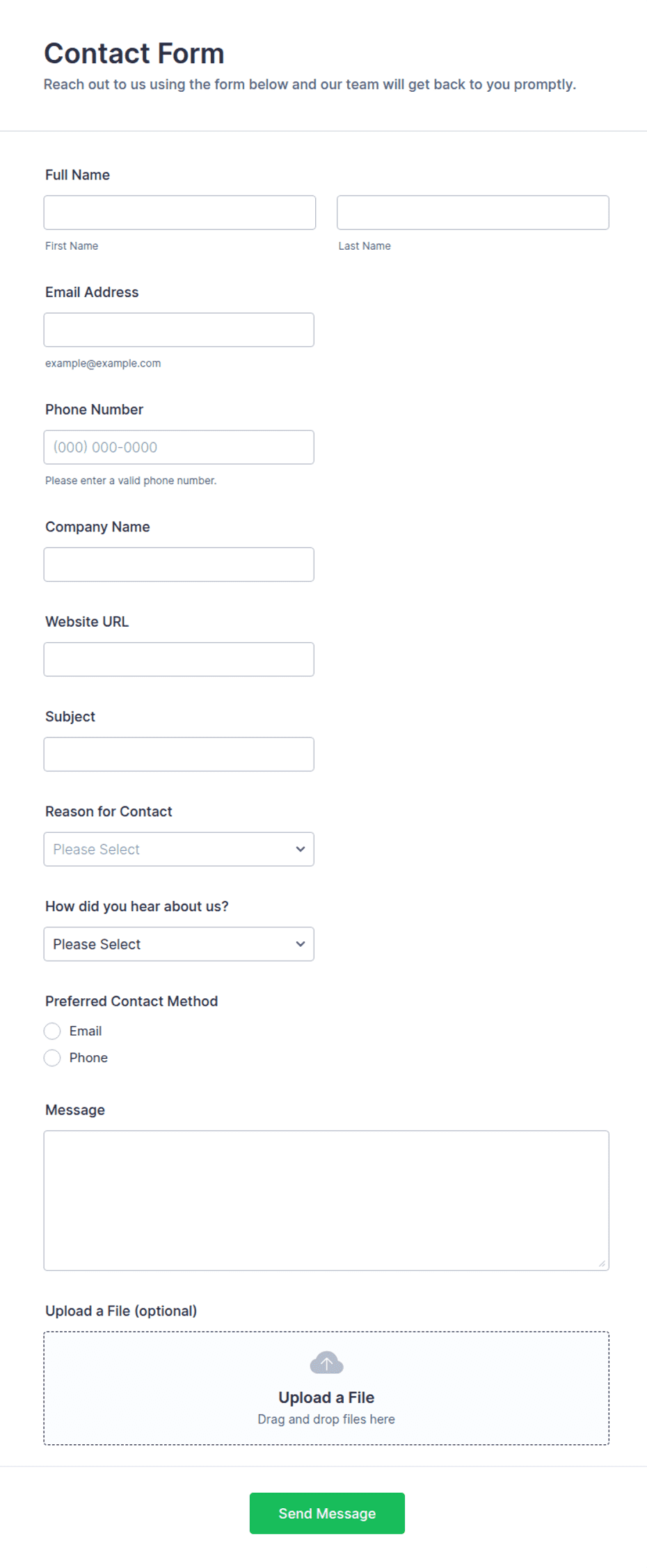 Single-Page Website Contact Form Template | Jotform