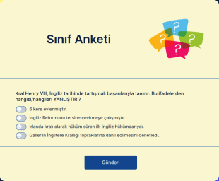 Sınıf Anketi Form Şablonu