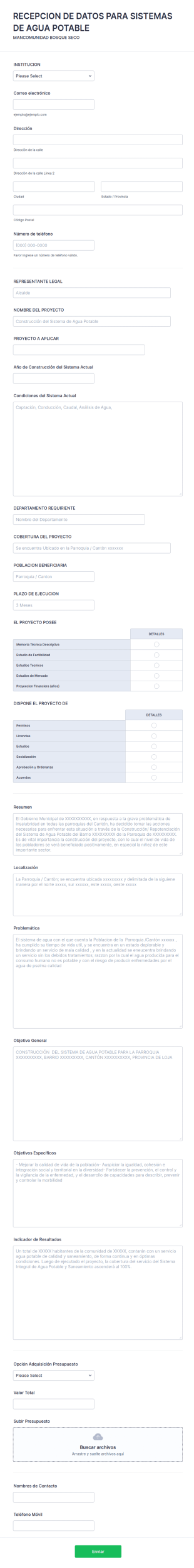 Sistemas De Agua Potable
