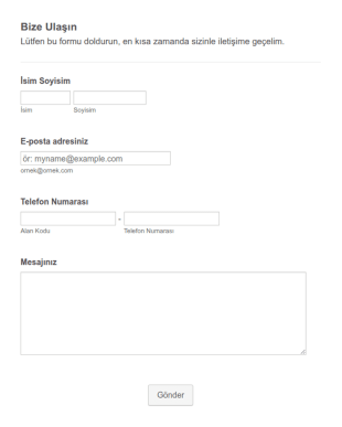Site İletişim Form Şablonu