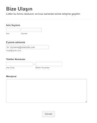 Site İletişim Form Şablonu