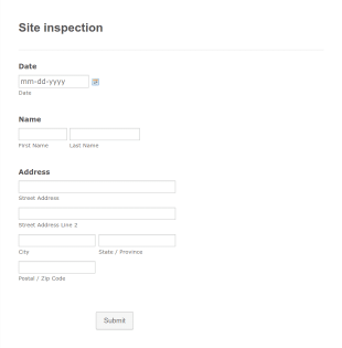 Site Inspection V1 Form Template