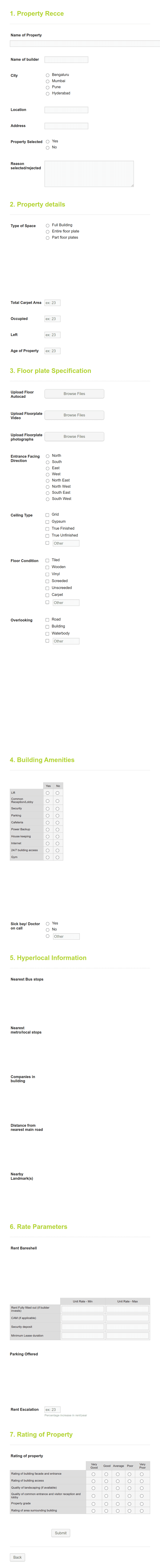 Site Recce Form Template | Jotform