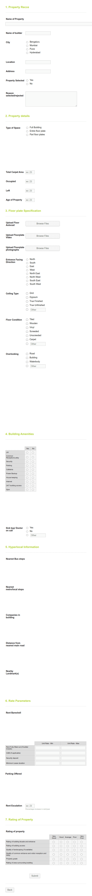 Site Recce Form Template