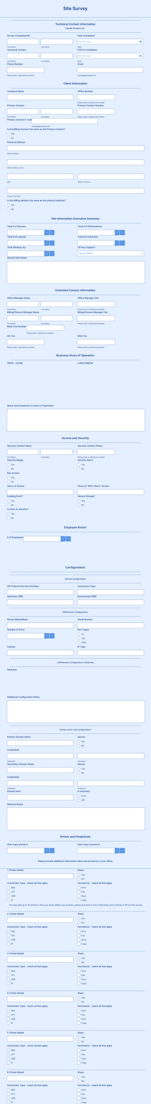 Site Survey Template
