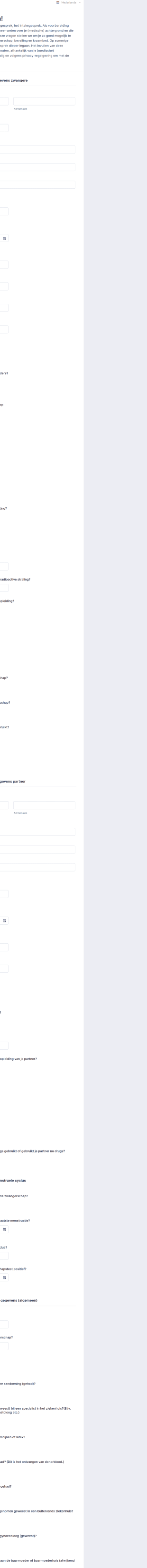 Sjabloon Digitale Intake