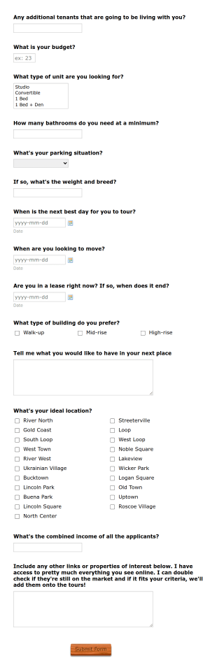 SK Group Property Inquiry Form (New) Form Template