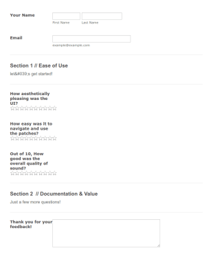 SK50D Feedback Program Form Template