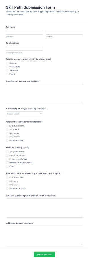 Skill Path Submission Form Template