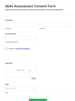Skills Assessment Consent Form Template
