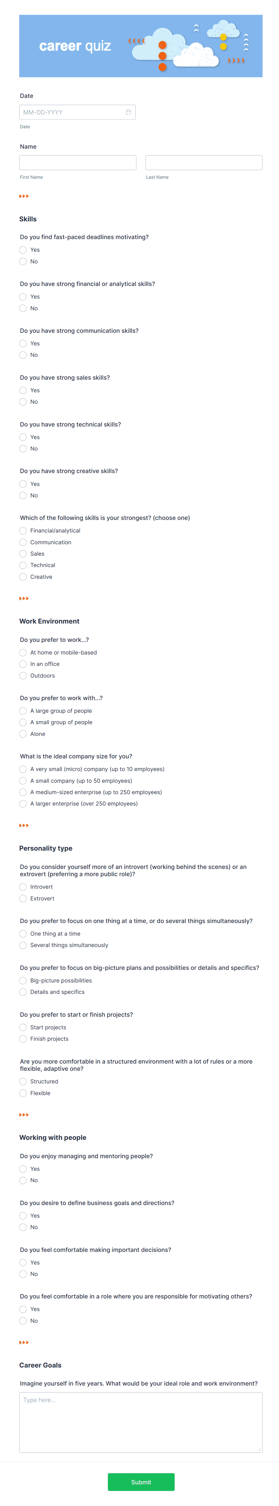 Skills Assessment Form Template | Jotform