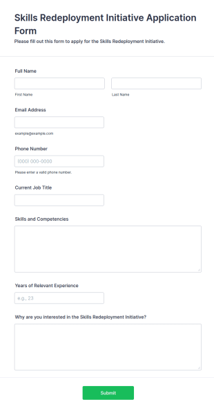 Skills Redeployment Initiative Application Form Template
