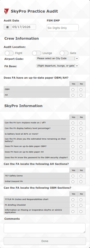 Skypro Practice Audit Form Template