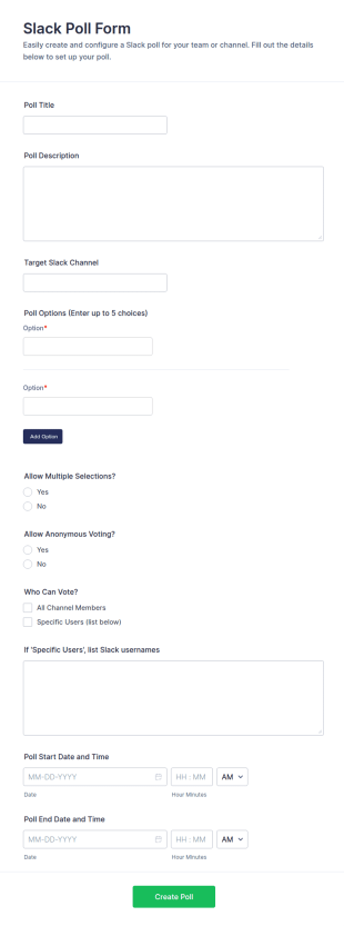 Slack Poll Form Template