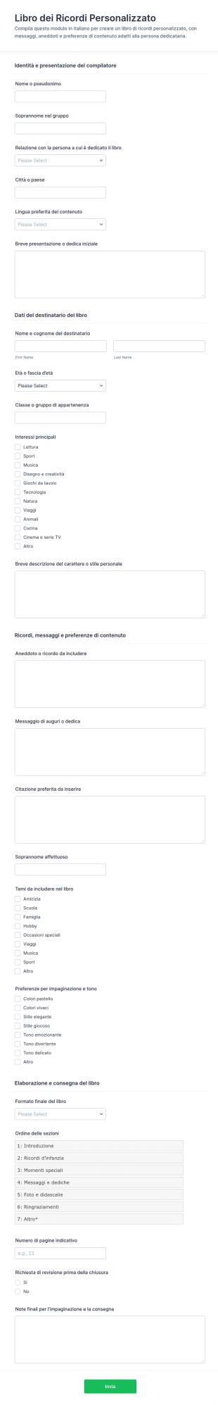 Slam Book Personale Modulo