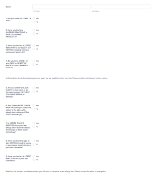 (Slick Client's Template) L'Oréal's Professional Consultation Form Template
