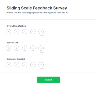 Sliding Scale Feedback Survey Form Template