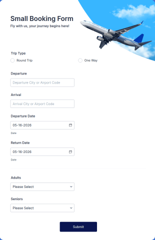 Small Booking Form With Conditional Logic
