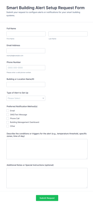 Smart Building Alert Setup Request Form Template