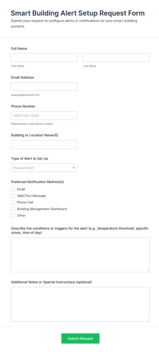Smart Building Alert Setup Request Form Template
