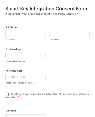 Smart Key Integration Consent Form Template