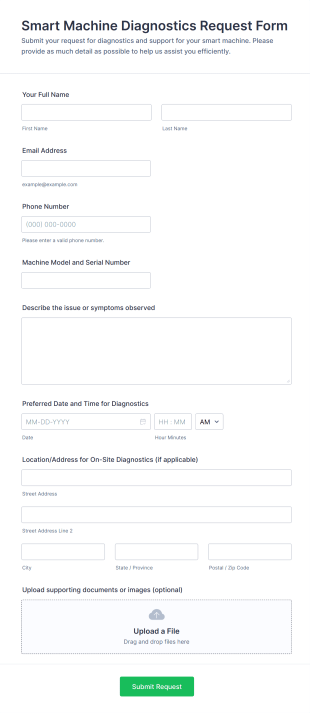 Smart Machine Diagnostics Request Form Template