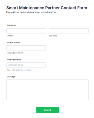 Smart Maintenance Partner Contact Form Template