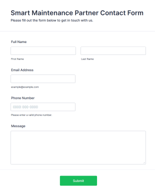 Smart Maintenance Partner Contact Form Template