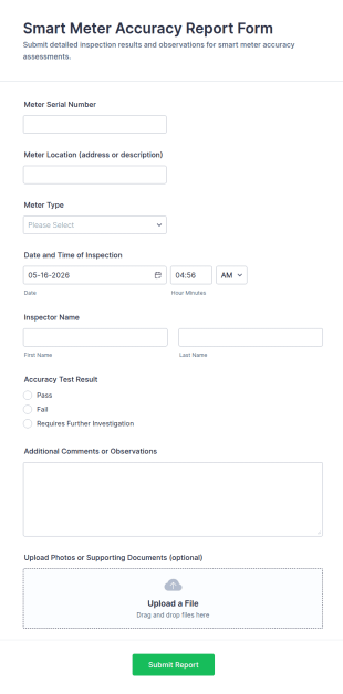 Smart Meter Accuracy Report Form Template
