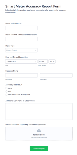 Smart Meter Accuracy Report Form Template