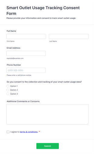 Smart Outlet Usage Tracking Consent Form Template