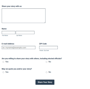 Share Your Story Form Template