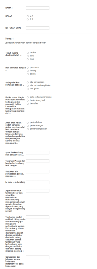 Soal PTS Bahasa Indonesia