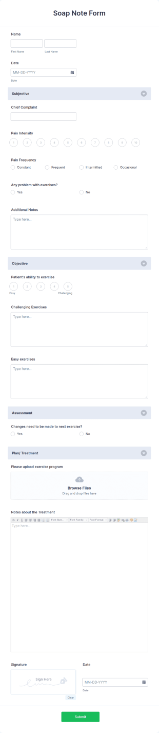 Soap Note Form Template