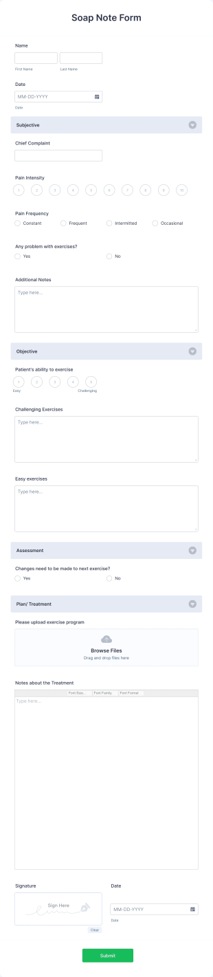 Soap Note Form Template