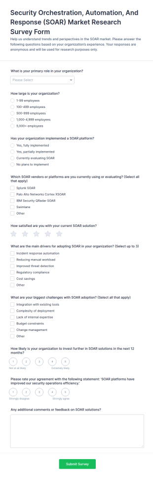 SOAR Market Research Survey Form Template