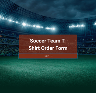Soccer Team T Shirt Order Form Template