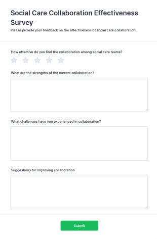 Social Care Collaboration Effectiveness Survey Form Template