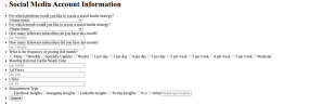 Social Media Account Information Form Template