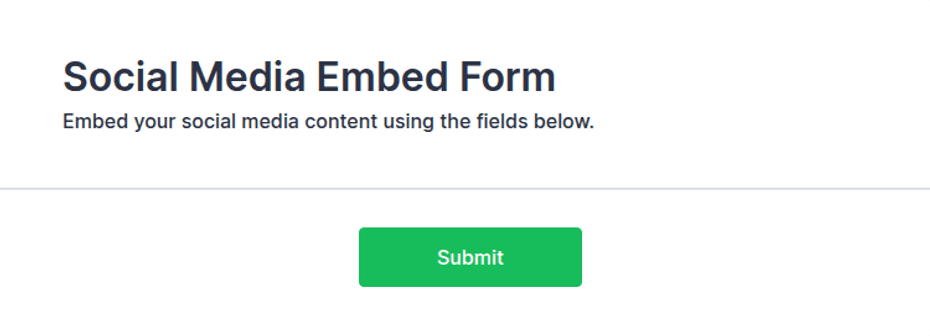 Social Media Embed Form Template | Jotform