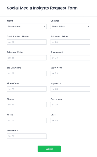 Social Media Insights Request Form Template