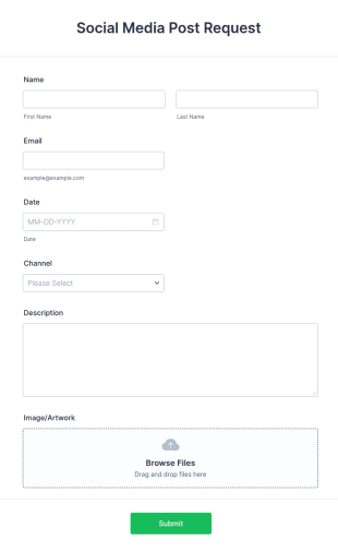Social Media Post Request Form Template